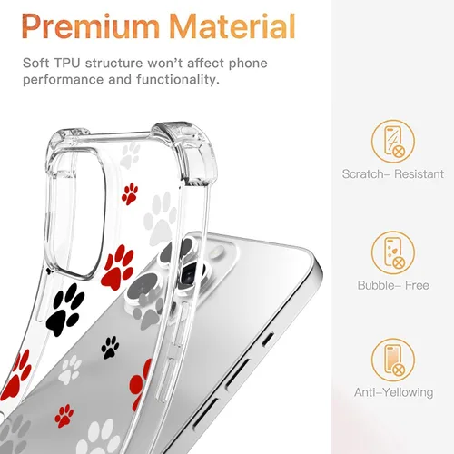 Miniatura 6 de Funda con estampado de patas de perro para iPhone 13 Mini, diseño de patas de cachorro, TPU suave y flexible de cuerpo completo, bolsa de aire a Dog