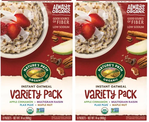 Miniatura 13 de Nature's Path Paquete variado de avena instantánea orgánica, 8 paquetes, sin OMG, sin OMG, granos integrales, proteína a base de plantas, alto