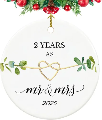 Miniatura 24 de Adorno de 50 aniversario, regalos para aniversario de boda de 50 años, regalos de boda 50 para padres, parejas, 2.9 pulgadas, cerámica de 50 años