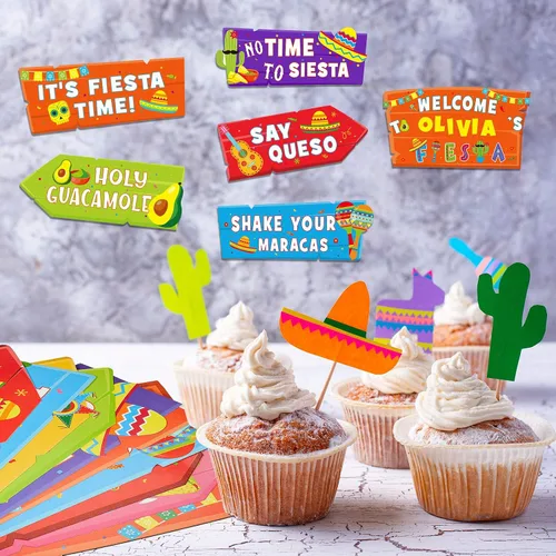 Miniatura 6 de 20 carteles de fiesta mexicana para fiesta de taco, bar, carteles direccionales para fiestas temáticas de Cinco de Mayo, decoración de patio