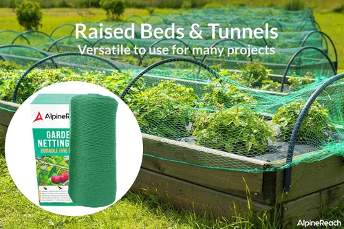 Miniatura 4 de AlpineReach Red de jardín de 15 x 30 pies, red resistente para pájaros, ciervos, protección de plantas, malla tejida extrafuerte, kit reutilizable