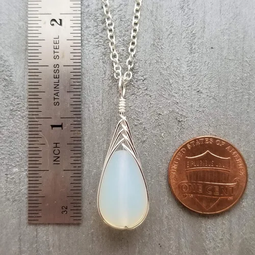 Miniatura 46 de Yinahawaii Collar de cristal de mar hecho a mano, joyería hawaiana para mujer, collar de lágrima trenzada, joyería única de cristal de mar