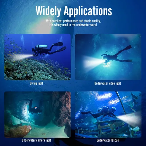 Miniatura 7 de Nitescuba NSS60 Buceo Luz Subacuática Video Luz 6000 Lumen Linterna Impermeable para 100m/330ft CRI=90 Fotografía Subacuática, que se conecta a