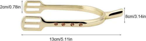 HEEPDD Espuelas chapadas en oro para mujer con detalles de diamantes de imitación, correas de cuerda para equitación ecuestre, entrenamiento a