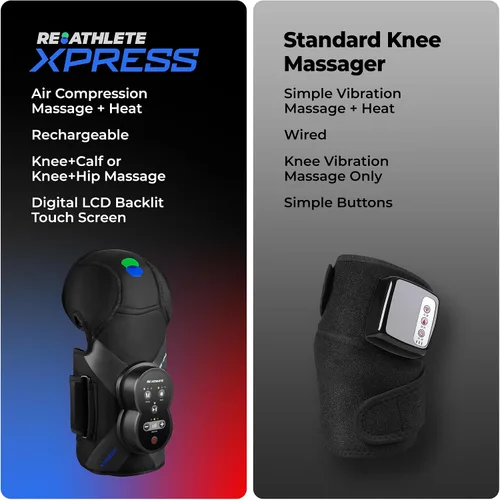 Miniatura 5 de REATHLETE Masajeador de rodilla Xpress para aliviar el dolor Masajeador de piernas con calor y compresión