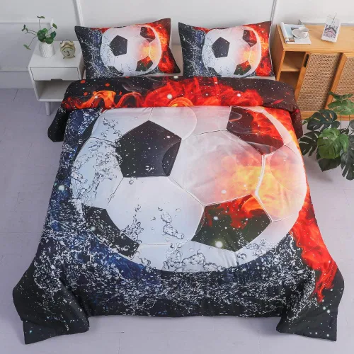 Miniatura 9 de Juegos de Edredón de Béisbol Deportivo Tamaño Queen Full - Juego de Cama de 3 Piezas Ice Flame Galaxy Béisbol para Niños Colcha Cubrecama