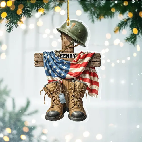 Miniatura 21 de Adornos de Navidad del ejército estadounidense, adorno de veterano para hombres y mujeres, adornos patrióticos para decoración de árbol de Navidad