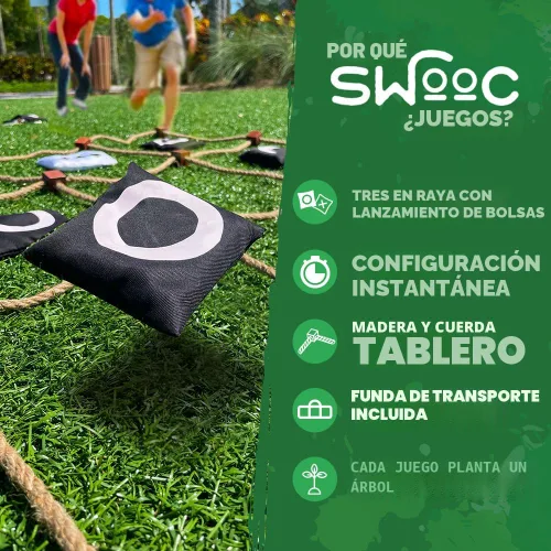 Miniatura 3 de Swooc Games® - Juego gigante de Tic Tac Toe para exteriores (todo tipo de clima) 3 pies x 3 pies Configuración instantánea, sin montaje