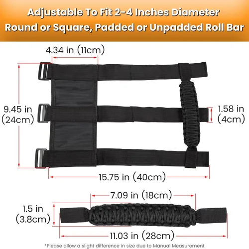 Miniatura 6 de Asas de agarre para Jeep Wrangler JK JKU JL JLU TJ YJ Sports Sahara Freedom Rubicon Unlimited Gladiator JT 1955-2023 UTV ATV Accesorios Premium 550