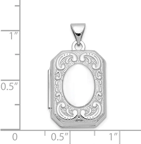 Miniatura 5 de 14 K oro blanco 0787in borde de libro relicario 1102in 0787in estilo XL558