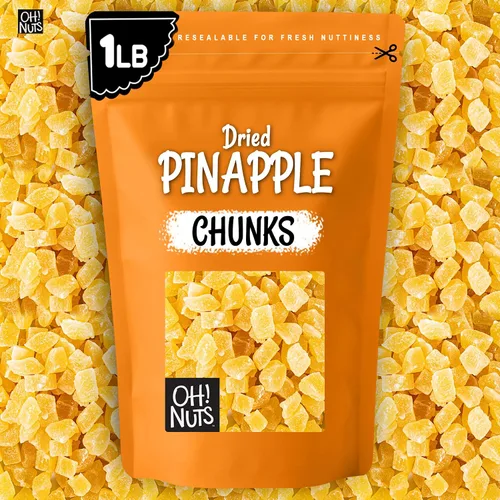 Miniatura 8 de Oh! Nuts Trozos de piña seca - Piña seca - Fruta seca de piña - 1 libra - Fruta deshidratada con menos azúcar añadido