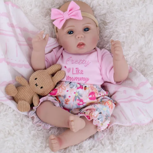 Milidool Muñecas bebé realistas renacidas para niñas - Muñeca de recién nacida realista de 18 pulgadas, lindo regalo para niños de 3 años en