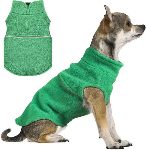 Miniatura 20 de Suéteres para perros pequeños hembra, chaleco de forro polar para perro con agujero para correa, suéter pullover cálido, chaqueta para cachorro