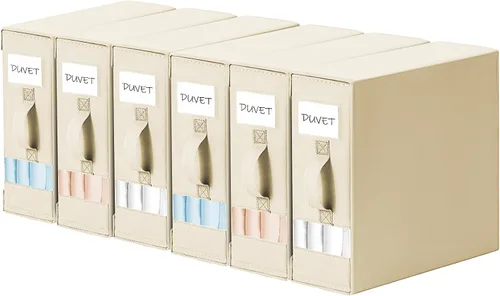 DIMJ Organizadores de sábanas y almacenamiento de 6 unidades, soporte plegable para sábanas de lino, caja de almacenamiento para organización, juego