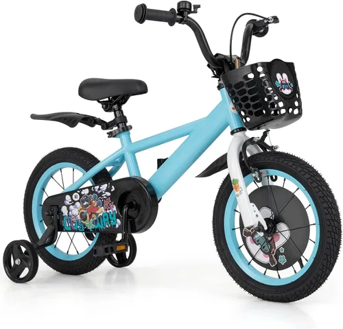 Miniatura 15 de BABY JOY Rabbit Pilot - Bicicleta deportiva para niños, 12, 14, 16, 18 pulgadas, bicicleta infantil para 3-8 años con altura ajustable, ruedas