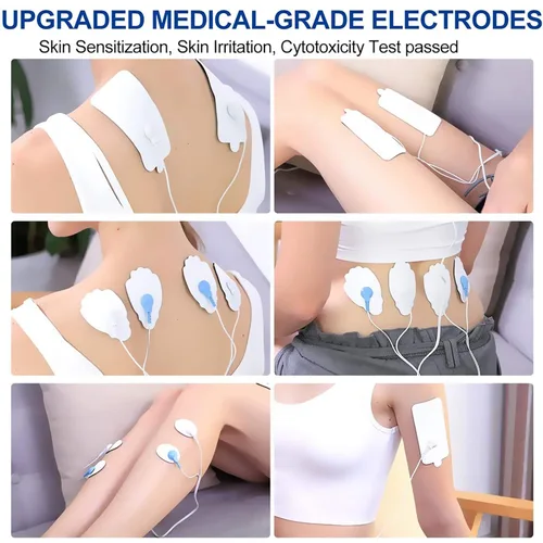 Miniatura 4 de TENS/EMS NURSAL - Paquete de 20 almohadillas de repuesto de electrodos a presión de 0.138 in para electroterapia, almohadillas de electrodos A-blanco