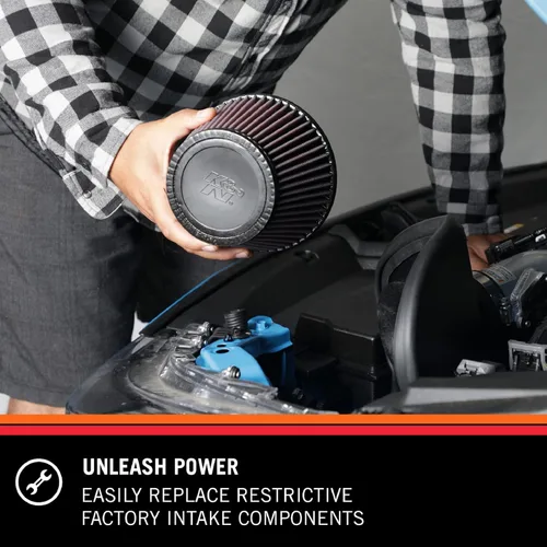 Miniatura 2 de K&N Filtro de aire universal con abrazadera: Alto rendimiento, Premium, lavable, Reemplazo del filtro del motor: Diámetro de la brida: 6 pulgadas