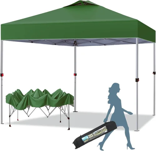 MFSTUDIO Carpa Desplegable de 10x10 pies, Refugio Gazebo Sombra Solar Toldos Impermeables Patio Portátil Carpas con Malla Desplegables para Playa,