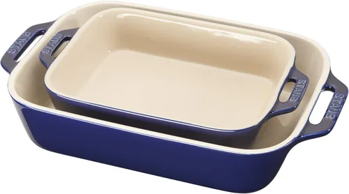 Staub - Juego de moldes rectangulares para hornear, 2-piezas, Azul oscuro