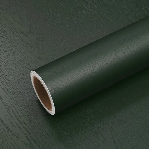 VEELIKE Papel de contacto de madera verde oscuro, papel tapiz de madera para despegar y pegar, extraíble, 15.7 x 354 pulgadas, papel de contacto