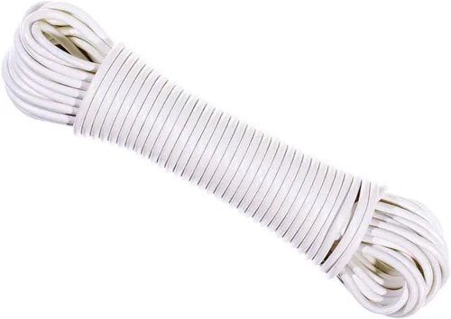 West Coast Paracord Tendedero de plástico – 5/32 pulgadas o 7/32 pulgadas – blanco, reforzado con fibra, duradero (50 o 100 pies de largo)
