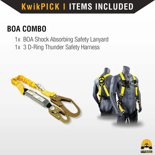 Miniatura 4 de KwikSafety - Charlotte, NC - BOA [COMBO] Arnés de seguridad de cuerpo completo 3D, cordón de 6 pies, cordón para herramientas, anclaje ANSI OSHA PPE