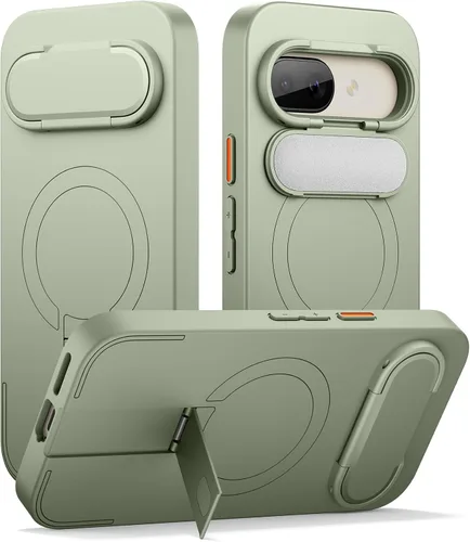 Miniatura 10 de SURITCH Funda para teléfono Google Pixel 9 Pro XL, compatible con MagSafe, funda protectora con cubierta de cámara y soporte de metal ajustable