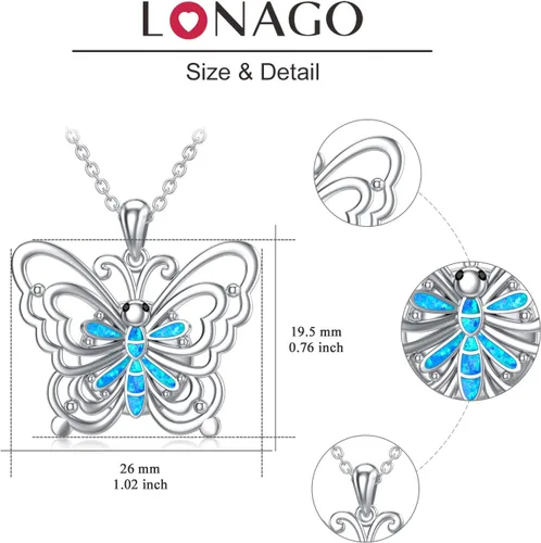 Miniatura 7 de Collar con medallón con diseño de libélula de abeja y búho de mariposa para cualquier foto