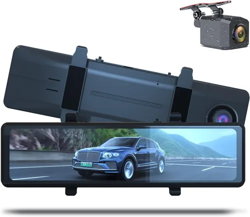 Miniatura 9 de KBD Cámara de espejo retrovisor OEM para automóvil con SD, frontal de 2K y trasera de 1080P de 9.66'' con cámara de respaldo, pantalla táctil