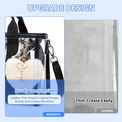 Miniatura 2 de Mini bolsa de mano, bolsa de playa iridiscente, bolsa transparente para eventos de estadio, conciertos, bolso resistente al agua con correa cruzada