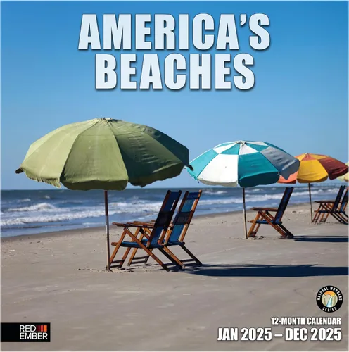 Miniatura 11 de RED EMBER Untamed & Beautiful Beaches - Calendario de pared 2026 de 12 meses 12 x 24 pulgadas abierto Papel grueso y resistente Regalo