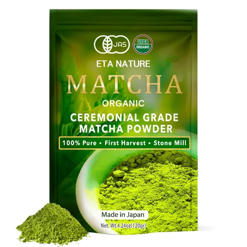 Miniatura 12 de ETANATURE Polvo orgánico de matcha de grado ceremonial, polvo de té verde matcha japonés de primera calidad, certificado USDA y JAS, primera cosecha