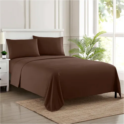 Miniatura 98 de Juego de sábanas de 1800 hilos – Sábanas de microfibra cepillada suave de calidad egipcia – Juego de ropa de cama de lujo con sábana encimera