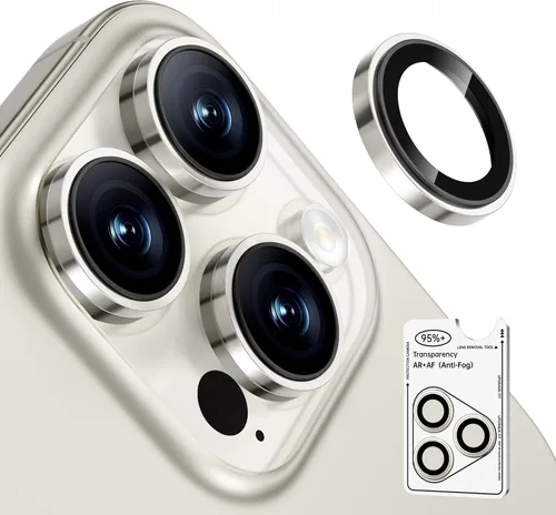 Paquete de 2 protectores de lente de cámara para iPhone 17 Pro Max/17 Pro/16 Pro Max/16 Pro/15 Pro Max/15 Pro/14 Pro Max/14 Pro [ajuste invisible