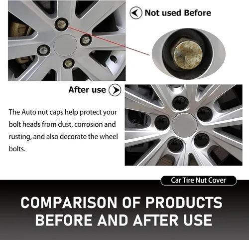 Miniatura 6 de 20 unidades de cubiertas para tuercas de rueda de coche, tapas hexagonales de 17 mm para pernos centrales, protector de cabeza de perno de cubo