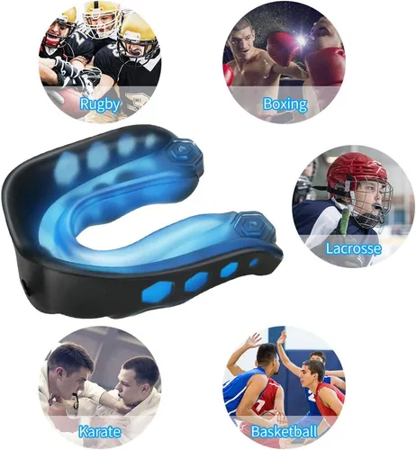 Miniatura 7 de Number-one Paquete de 2 protectores bucales suaves con correa, protector bucal deportivo profesional para boxeo, jujitsu, artes marciales mixtas