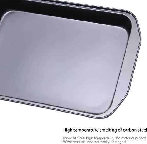Miniatura 6 de Molde antiadherente de acero al carbono rectangular grande negro para hornear horno, 17 pulgadas