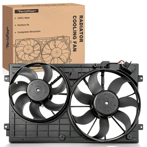 Ensamble de ventilador de enfriamiento de radiador PartsFlow para Volkswagen Beetle/Passat 2012-2013 para Volkswagen Golf 2010-2013 para Volkswagen