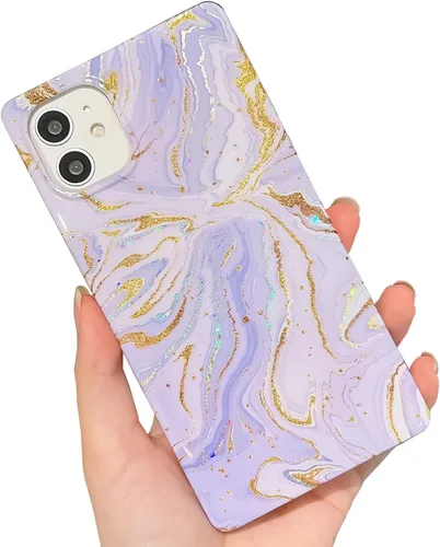 Miniatura 52 de Elegante Funda con Concha de Madre Perla para Niña Compatible con iPhone 14 de 6.1 Pulgadas, Funda Rectángulo con Borde, Elegante y delgada