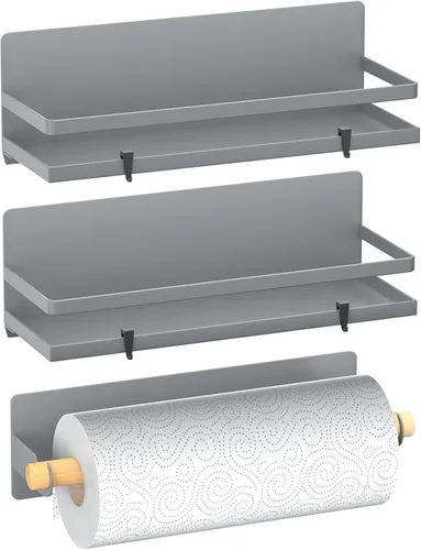 Miniatura 12 de Estante magnético para especias para refrigerador, organizador magnético movible, estante de almacenamiento de tarros de condimentos de cocina