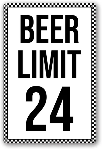 Letrero Beer Limit 24 Letreros de Bar para el Hogar Accesorios de Cueva de Hombre Decoración Metal Garaje Letreros de Lata para Hombres Regalos