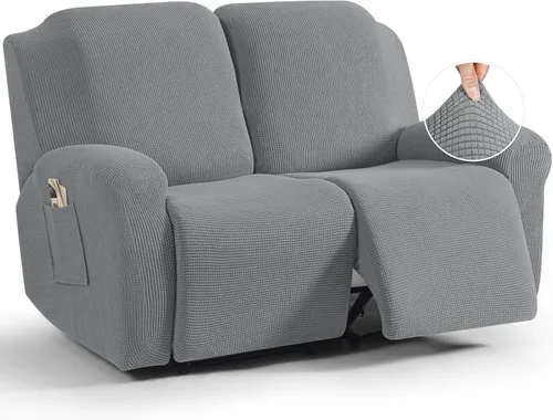 Miniatura 49 de TAOCOCO Funda reclinable de 4 piezas, funda elástica para sofá reclinable de 4 piezas, funda reclinable con 1 asiento, protector suave, fundas