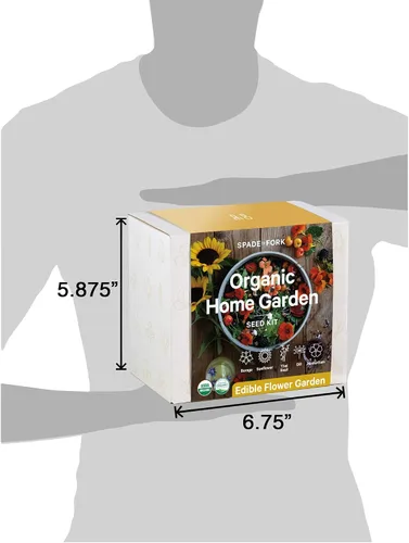 Miniatura 8 de Kit de semillas de jardín de flores comestibles orgánicas, 23 piezas para jardín interior con tierra, macetas, marcadores de plantas, semillas