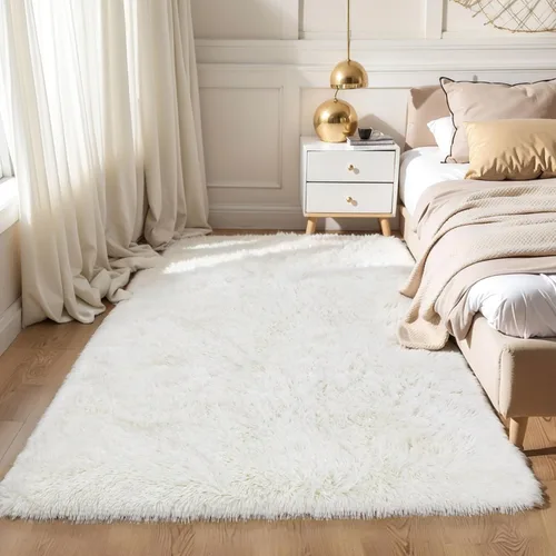 Miniatura 48 de KCHOWUA Alfombras Esponjosas y Peludas de Unicornio para Dormitorio de Niñas, 3x5 pies Lavable Antideslizante Alfombra de Área Shag Peluda para Sala