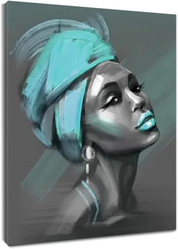 Miniatura 36 de LB Arte de pared de mujer afroamericana, mujer negra con cabello dorado, impresiones de pintura abstracta, belleza moderna negra y dorada para sala