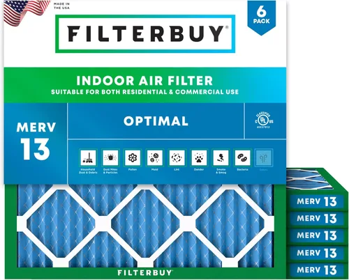 Miniatura 22 de Filterbuy Filtro de aire MERV 13 de 8 x 14 x 1 pulgadas para defensa óptima contra el humo y la alergia (paquete de 6), repuesto de filtros