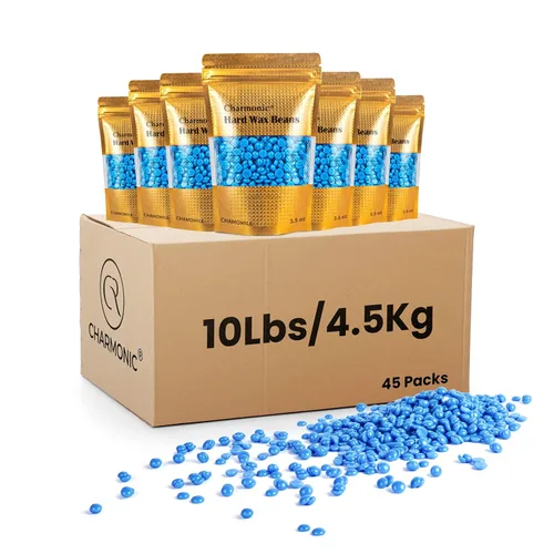 Charmonic Cuentas de cera dura, 10 libras, cuentas de depilación a granel para cara, cejas, brasileñas, piernas, cuerpo y bikini, kit de depilación