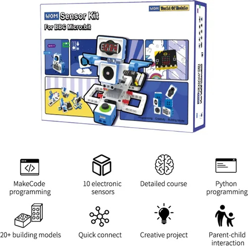 Miniatura 8 de Yahboom Kit de programación de bloques de construcción, módulo de sensor con micro bit V2 codificación STEM Kit de robot DIY Educación programable