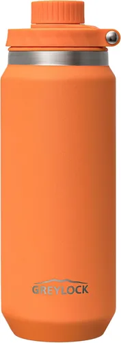 Miniatura 11 de GREYLOCK Botella de agua aislada de 24 onzas con tapa con popote, botella de acero inoxidable reutilizable a prueba de fugas, fría y caliente las 24