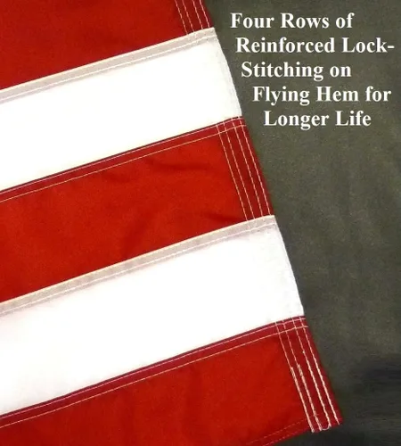 Miniatura 4 de US Flag Factory Bandera estadounidense de 3 x 5 pies (rayas cosidas, estrellas impresas) nailon SolarMax para exteriores, fabricado en Estados Unidos